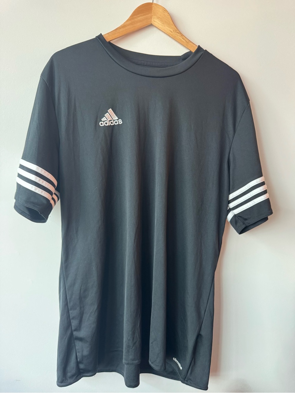 Adidas Climalite 3-Stripe Sleeve Athletic T-Shirt Black Men’s Extra Large XL